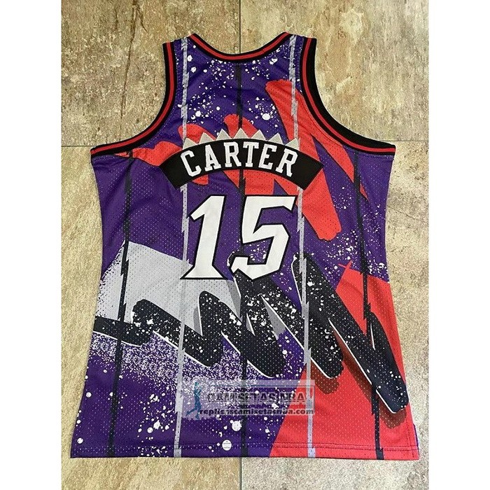 Camiseta Toronto Raptors Vince Carter NO 15 Mitchell & Ness 1998-99 Violeta